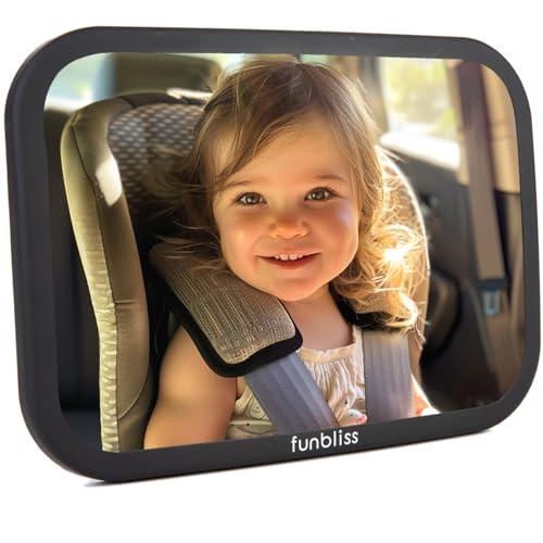 Funbliss Specchietto Retrovisore Bambini,Specchio Auto Bambino,Girevole e inclinabile a 360 ° Specchietto Retrovisore Auto,Accessorio auto per i neogenitori