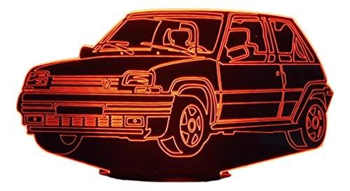 REN. R5 GT Turbo, Lampada illusione 3D con LED - 7 colori.