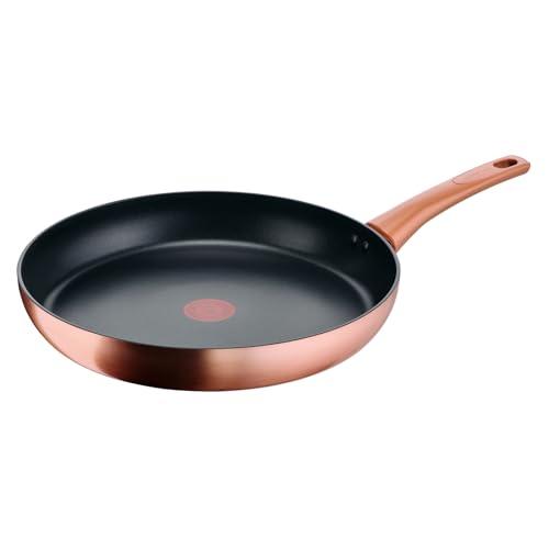 Lagostina Rosé, Padella Antiaderente Ø 32 cm, Rivestimento Titanium, Indicatore di Calore Thermo-Signal, Manico Rivettato, Compatibile con Induzione, Colore Oro Rosa