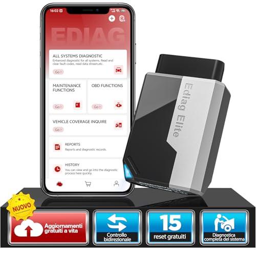 KINGBOLEN EDIAG Elite OBD2 Auto Diagnostica, Bluetooth Diagnosi Auto Professionale in Italiano per iOS e Android, per Sistema Completo, 15+ Servizi di Reset, Test Attivo, Aggiornamento gratuito a vita