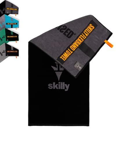 skilly FBT120 - Asciugamano da fitness, 120 x 50 cm, progettato in Germania, prodotto in Portogallo, con funzione antiscivolo, in cotone certificato Öko-Tex assorbente