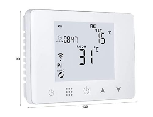 ANFEL WIFI Termostato Caldaia Wifi, Scatola 503 Incasso Italiano, Digitale Programmabile Per Caldaia A Gas Da Parete, Compatibile Con Amazon Alexa Echo, 3A 220V