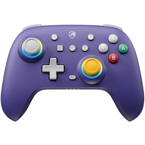 ECHTPower Controller per Switch con Design Retrò, Switch Controller Wireless con RGB Hall Joystick, Giroscopio, Turbo, Doppia Vibrazione, Funzione Macro, Pro Controller per Switch/PC/Android/iOS