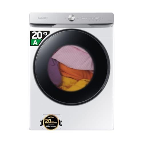 Samsung Lavatrice AI Control WF20DG8650BW/U3 Libera installazione, 20 Kg, Wifi, Ecobubble, AI Wash, Vapore Igienizzante, Carica Frontale, Corpo: Bianco, Oblò: Nero, 68,6l x 98,4h x 87,5p cm