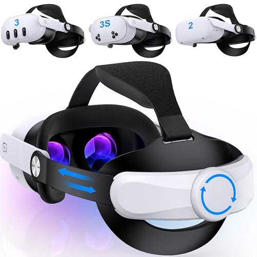 Headstrap leggero compatibile con Quest 3/3S/ Quest 2, comoda fascia magnetica VR per accessori Meta Quest 3/2, set di cinghie regolabili, supporto e comfort migliorati