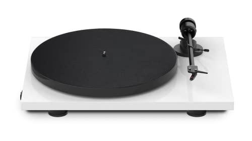 Pro-Ject E1 OM5E Lettore di dischi - Plug & Play, suono di alta qualità, limitazione della risonanza - Bianco