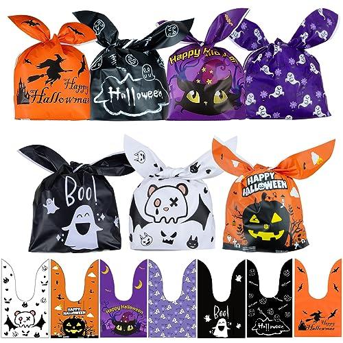 70PCS Sacchetti di Caramelle Halloween Sacchetti Regalo Plastica Dolcetto o Scherzetto Borsa Sacchetti di Biscotti Form di Coniglio Sacchetti Regalo Per Halloween Natale Festa Compleanno Pasqua