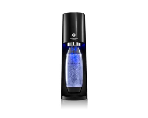SodaStream E-Terra, Gasatore d'acqua Frizzante Elettrico,1 Bottiglia Pet, Incluso Cilindro Contente Co2, 1 Litro e 1 Alimentatore