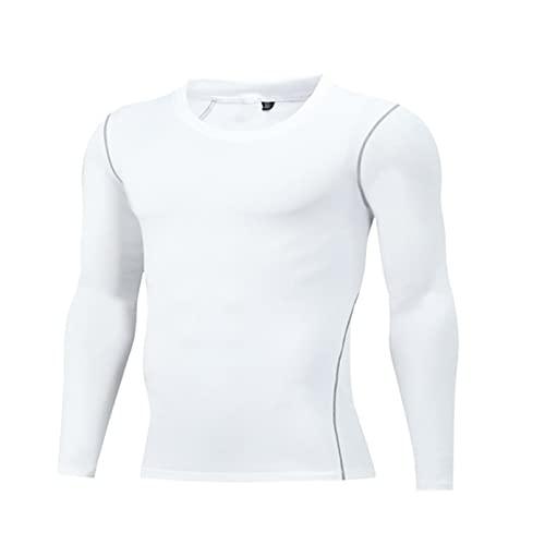 ATRACTIVOLL Maglietta a Compressione da Uomo Lunga, Maglia Termica da Corsa a Manica Lunga Fitness Asciugatura Rapida Camicia Maniche Lunghe Uomo Sport Maglia Intima Base Layer Ciclismo