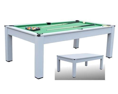 NG Biliardi Biliardo ARTEMIDES BIANCO - tavolo da pranzo - Ping Pong - (panno verde) - 215 cm - Carambola