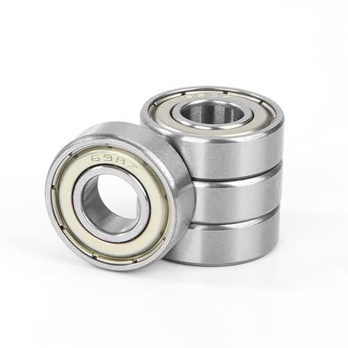4 Pezzi 698ZZ Cuscinetti a Sfera 8x19x6mm Doppia Protezione Metallica, Acciaio Cromato, Pre-Lubrificati, 698-2Z Cuscinetto Radiale a Sfere in Miniatura per Pattini, Skateboard, Longboard, Scooter