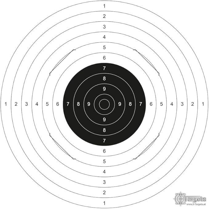 X-Targets Obiettivo 100 pezzi standard Target XLS bianco cartone 250 g/m² intagliato 55 x 52 cm sport tiro accessori disco bersaglio per allenamento dischi da tiro carta sistema di inserimento