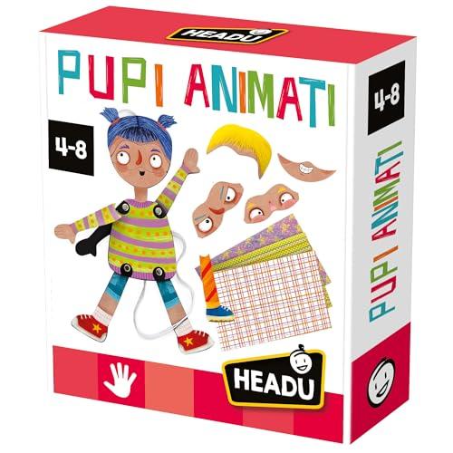 HEADU - Pupi Animati NEW - Crea, Vesti e Svesti le Marionette | Giochi Creativi 5 6 7 8 Anni, Attività Creative Bambini, Lavoretti Manuali, Gioco Marionette, Idea Regalo Compleanno, Made in Italy