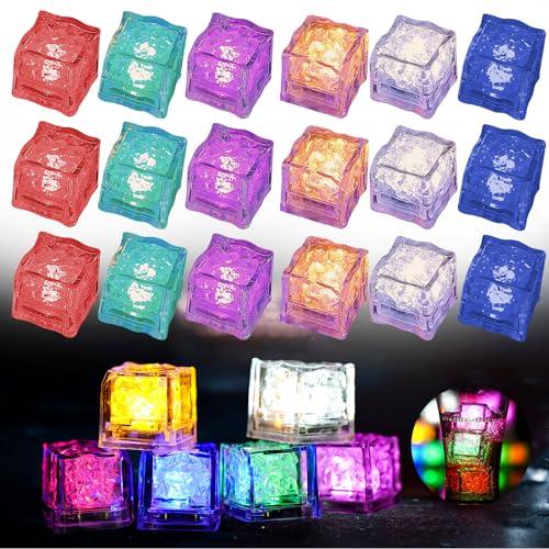 Ghiaccio Luminoso 24 Pezzi, Luminous Ice, Cubetti di Ghiaccio Luminosi, LED Cubetti Ghiaccio, Multicolore Cubo Ghiaccio LED Ice, per Bar, Balli, Matrimonio, Ricevimenti, Feste