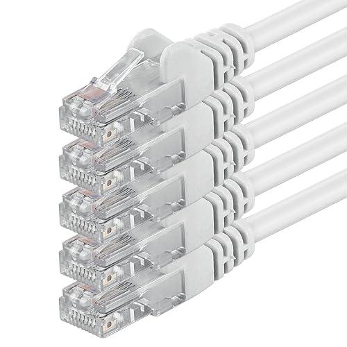 1aTTack.de 86835 5x 2m White Cavo di rete Cat6 Cat 6 Ethernet LAN 1000 Mbit/s RJ45