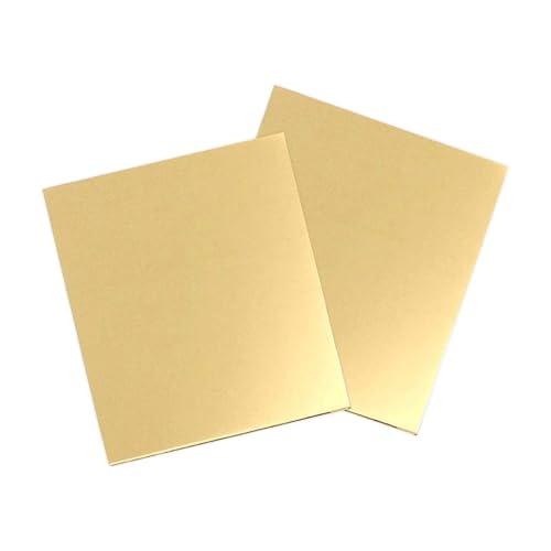 ZHYUAN 2 pezzi 100mmx100mmx0.5mm Ottone Foglio,Piastra metallica in ottone,Foglio di Ottone 0.5 mm,Piastra in lamina di metallo,Lamiera sottile in ottone,per Casa Cucina Alzatina, Artigianato Progetto