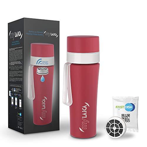 Laica Borraccia Filtrante In Acciaio, Rosso, 0.55 l, 1 Filtro