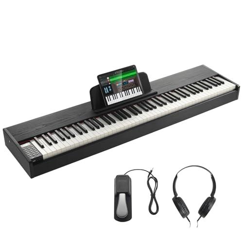 VEVOR Pianoforte Digitale con 88 Tasti Completamente Pesati, Set Tastiera Elettrica Portatile con Doppia Tastiera, Pianoforte Elettrico Altoparlanti, Pedale Sustain, Cuffie, Bluetooth USB MIDI