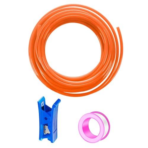 HAXIHA 20 Metri Tubo Aria Compressa Arancione,Attacco Rapido Tubo Aria 4mm Diametro Esterno 2.5mm Diametro Interno,Pneumatico per Aria Compressa, Adatto Per il di vari Utensili Pneumatici