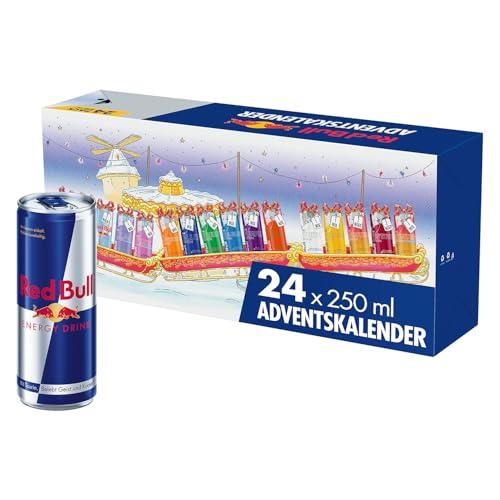RedBull Calendario dell'Avvento 2025, 24 Lattine da 250 ml, Gusti Classici e Senza Zucchero, Edizione Limitata