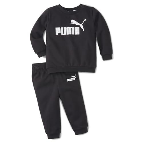 PUMA Minicats Ess Crew Jogger Fl, Tuta sportiva Unisex - Bimbi 0-24, Cotton Black, 104