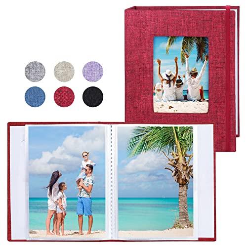 Vienrose Piccole Album Foto 10x15 cm, 2 Confezione Copertina di Lino Mini Album Fotografico, 26 Tasche Tenere 52 Immagini, per Opere d'arte o Cartoline Storage