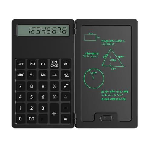 Calcolatrice tascabile con blocco di scrittura, tablet LCD cancellabile, portatile, USB, mini calcolatrice per ufficio e scuola, colore nero