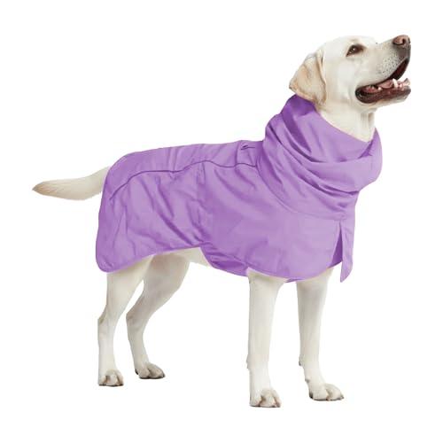 Spark Paws Cappotto impermeabile antivento per cani di taglia piccola, media, grande e extra grande, riflettente, traspirante, per tutto il corpo, viola, 3XL