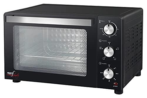 Melchioni Family | Forno Elettrico Ventilato DEVIL, Capacità 32 litri, 3 Modalità di Cottura, Timer da 60 Minuti, 1500W, Doppio Vetro, Luce Interna e Temperatura Fino a 230° C, 49 X 46 X 31 cm