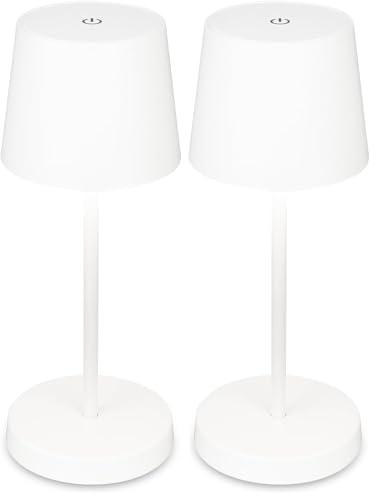 Briloner - Lampada da tavolo a LED senza fili, lampada da comodino dimmerabile Touch, lampada da scrivania