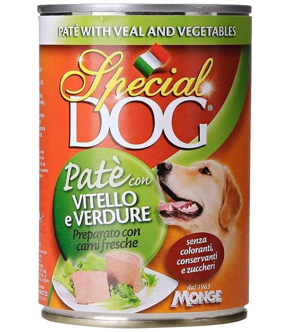 MONGE SPECIAL DOG PATE' 12 PEZZI DA 400 GR CARNE VITELLO/VERDURE CANI ADULTI