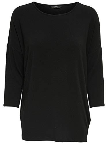 ONLY ONLGLAMOUR 3/4 Top Jrs Noos T-Shirt, Nero (Black Black), X-Large Donna