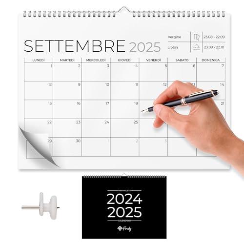 Finoly Calendario 2025 da Parete - Calendario da Muro 2025 - Calendario 2024-2025 - Calendario Mensile 2025 - Calendario Famiglia 2025 da Appendere alla Parete - Calendario Planner 2025 (Minimalista)