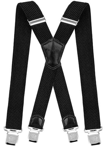 Decalen Bretelle Uomo Eleganti Extra Forte Clip Taglia Unica per Uomini e Donne Grandi e alti Larghezza Regolabile di 4 cm e Forma a X Elastica