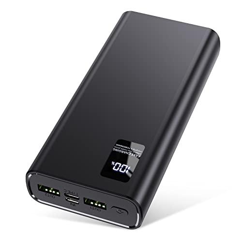 Power Bank 24000mAh,Caricatore Portatile 22.5W QC 3.0 & PD Carica Rapida,Caricatore  portatile Carica Rapida LED Display Batteria Portatile Compatibile con  iPhone 14 13 12 Samsung Huawei Xiaomi-Nero