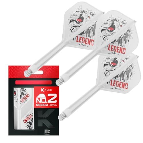 Target Japan K Flex Sistema di Alette e Aste per Freccette, No.2 | Confezione da 3 Kflex all in One Flight, Bianco Paul LIM Accessori Freccette | K-Flex Dart STEM – Medio (33mm)