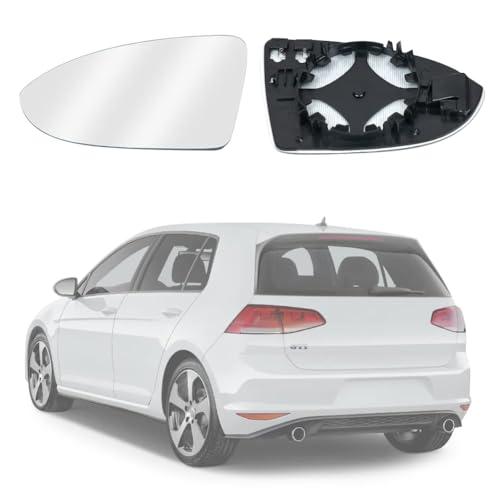 URAQT Vetro a Specchio Sinistro Sostituzione per Golf 7, Vetro Specchio Retrovisore Riscaldabile Asferico Lato Sinistro, Vetro Specchietto Lato Guida OEM:V-W(4060G01) / V-W (5G0 857 521)