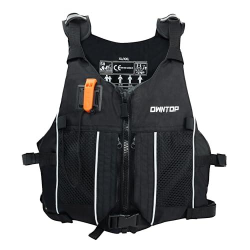 Owntop Aiuti per La Galleggiabilità per Adulti e Adolescenti con Zaino Idratazione, Fischietto e Tasche - Giubbotto Galleggiante Regolabile Gilet da Nuoto Unisex per Paddleboard, Kayak, Pesca, Vela