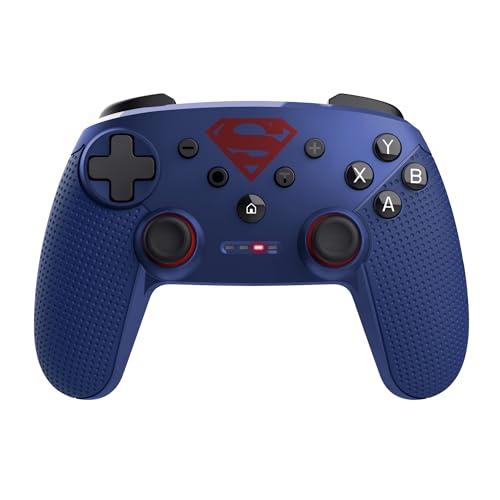 GXTrust 542SM Muta Controller Nintendo Switch & PC Licenza Superman Wireless Bluetooth/RF/USB, Batteria Ricaricabile, Gamepad senza Fili per Switch OLED/Lite Computer Android iOS, Blu