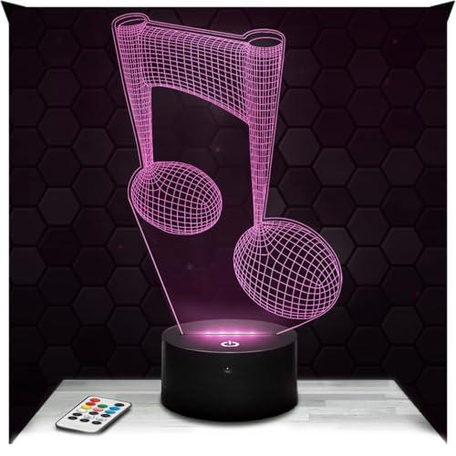 Lampephoto.fr - Lampada 3D Nota Musicale, Luce Notturna Tattile Nota Musicale Illusione 3D Led, Idea Regalo di Natale, Lampada da Notte per Bambini o Adulti, Regalo