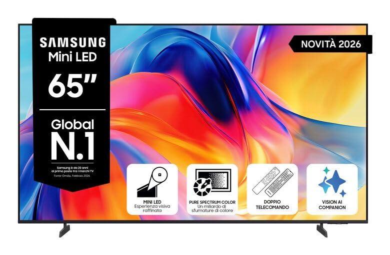 Samsung UE65M70HAUXZT - Tv 65 Pollici Smart Tv 4K Led Wifi DVB-T2 Nero Classe Energetica F