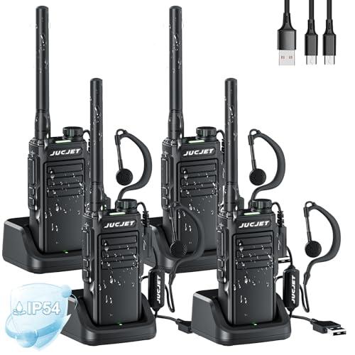 JUCJET EP31 Walkie-Talkie, Ricetrasmittenti Radioline Walkie Talkie,PMR446 Radio portatile ricaricabile (4 Pcs)