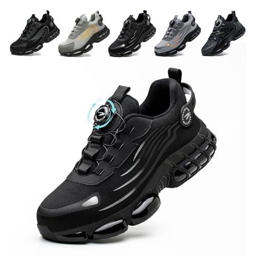 Scarpe Antinfortunistiche Uomo Donna Scarpe da Lavoro Traspiranti Leggere Comode con Punta in Acciaio Black 43 EU