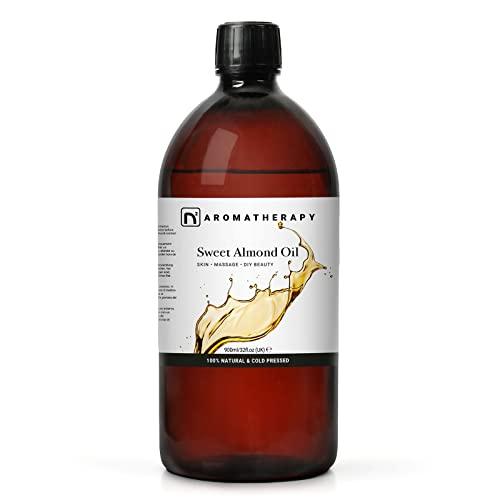 n2 Olio di Mandorle Dolci Naturale - 900ml - Vegan, senza OGM - Ideale per l’Aromaterapia, Massagio - Idratante Per Corpo, Viso, Labbra, Capelli, Pelle, Barba e Cuticole