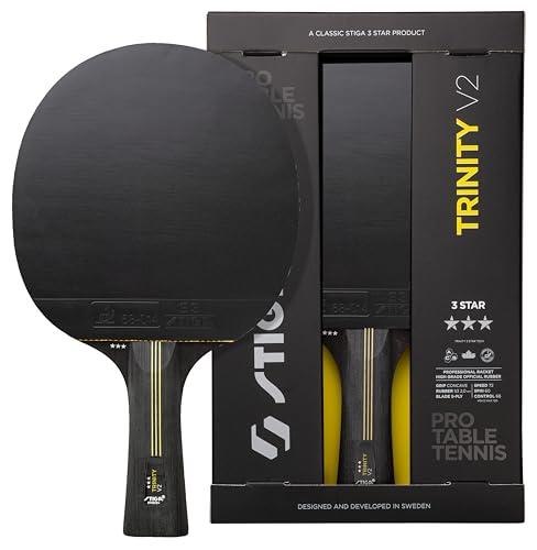STIGA Trinity V2 Racchetta da ping-pong – Pala 3 stelle, gomma approvata da ITTF, presa ergonomica - Per gioco aggressivo