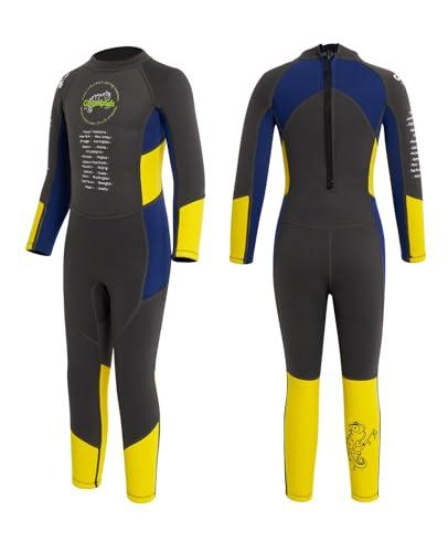 Gogokids Muta Termica per Bambini - Costumi da Bagno Ragazzi Muta da Sub Intero 2.5mm Neoprene Costumi da Mare per Nuotare Immersioni Protezione Solare UV 50+, L