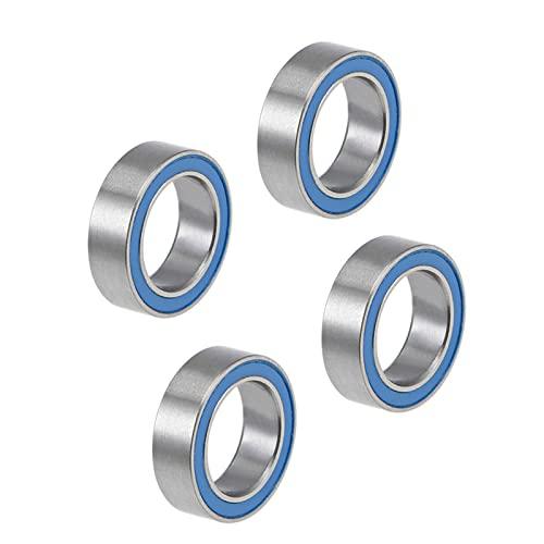 PATIKIL 8mm x 12mm x 3,5mm Profondo Scanalatura Sfere Cuscinetti, 4 Pezzi Cromo Acciaio Cuscinetto a Sfera a Gola Profonda per Potenza Trasmissione, MR128-2RS