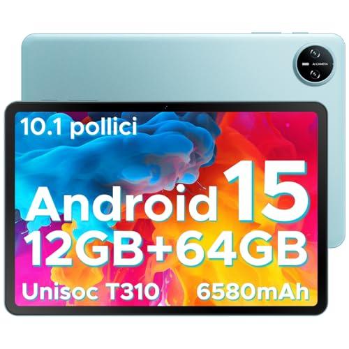 DOOGEE Tab A9 Android 15 Tablet 10 Pollici, 12(3+9) GB RAM + 64GB ROM (TF 2TB), 6580mAh, 5G+2.4G WiFi, 1280 * 800 IPS, 8MP, Tablet in Offerta Unisoc T310/ OTG/Face Unlock,Blu o Grigio,Inviato a Caso