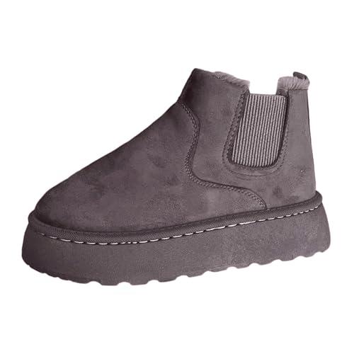 Generisch Stivali da neve con stivali da donna caldi e accoglienti, stivali invernali in vera lana per il massimo comfort e calore ragazza 35 rosso vino, grigio., 38 EU