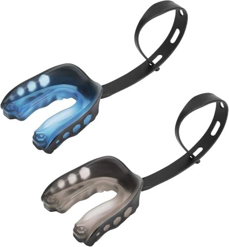 Paradenti sportivi, paradenti con cinghia, possibile per sport di football americano, boxe, kickboxing, hockey, football adulti (55 mm, 2 pezzi)